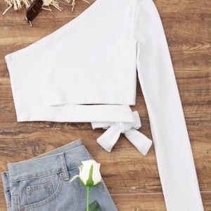Zaful Tops - Brand New one shoulder+ tied crop top Zaful Tops - Brand New one shoulder+ tied crop top